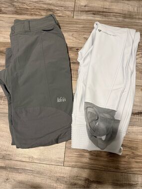 Obermeyer ski/ snow pants and Gray REI hiking pants